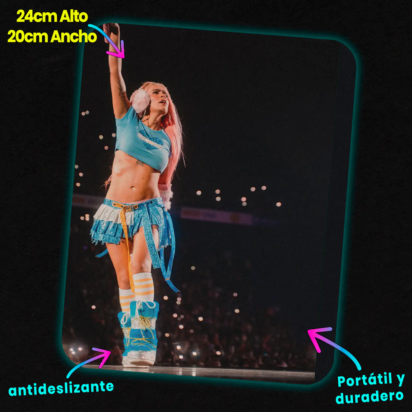 Mousepad 20x24 cm - Diseño Bichota Live Star Pink & Blue 2