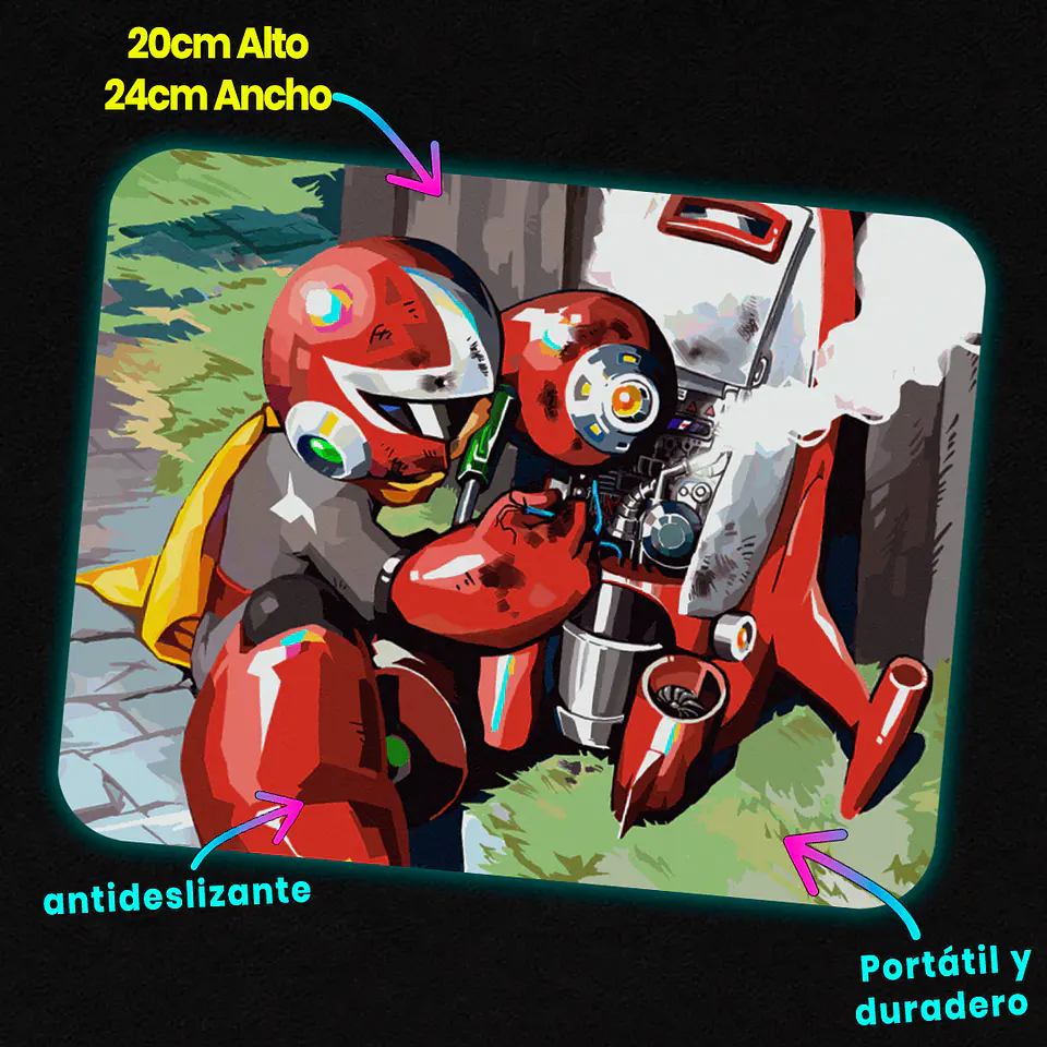 Mousepad 20x24 cm - Diseño Proto Man Workshop Maintenance 2