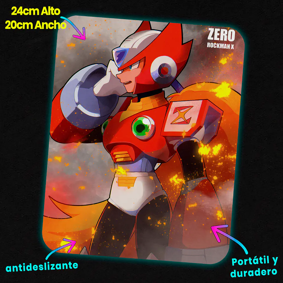 Mousepad 20x24 cm - Diseño Zero: Crimson Hunter Battlefield 2