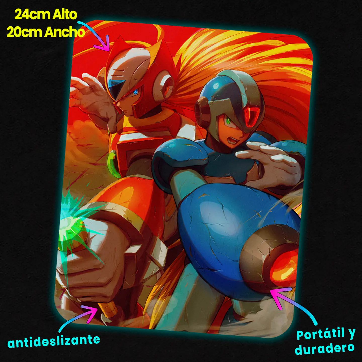 Mousepad 20x24 cm - Diseño Mega Man X & Zero: Full Charge Battle 2
