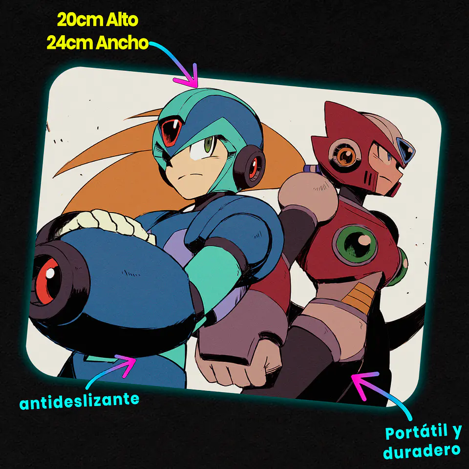 Mousepad 20x24 cm - Diseño Mega Man X & Zero: Elite Vanguard Art 2