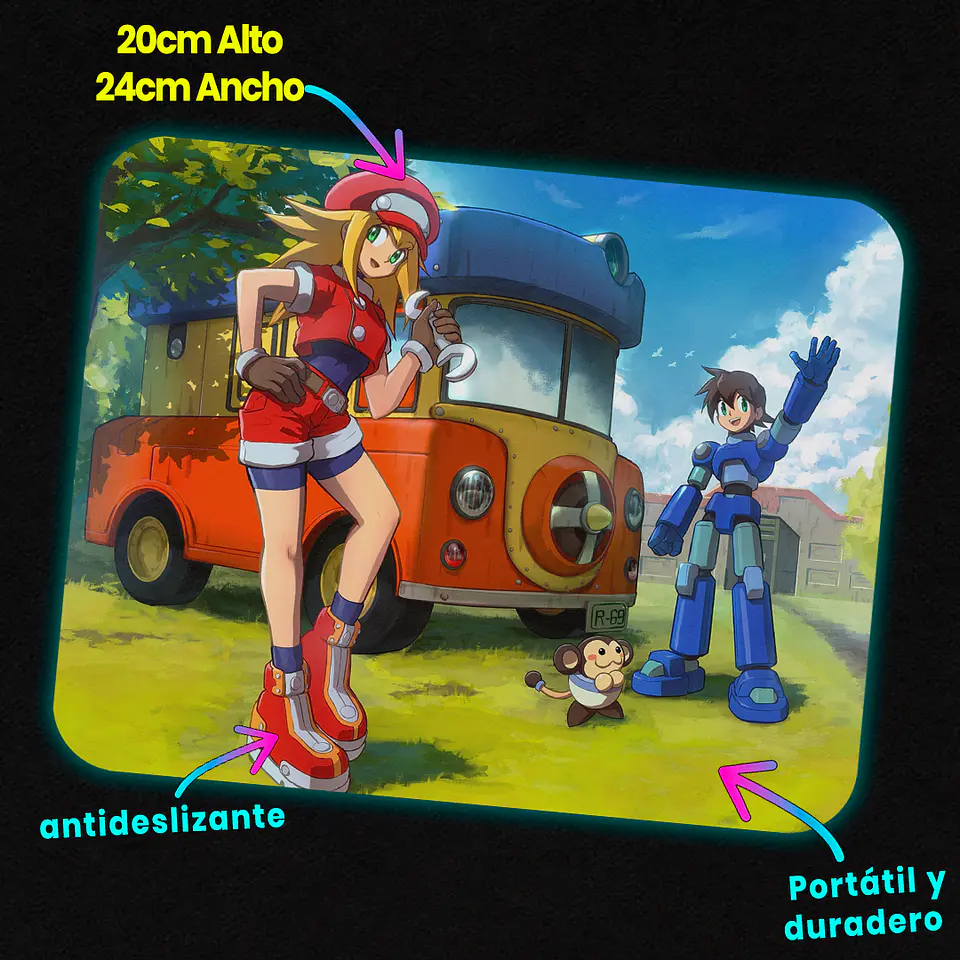 Mousepad 20x24 cm - Diseño Mega Man Volnutt Legends of Blue 2