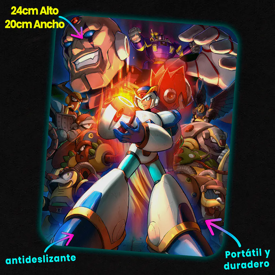 Mousepad 20x24 cm - Diseño Mega Man X Maverick Rebellion 2