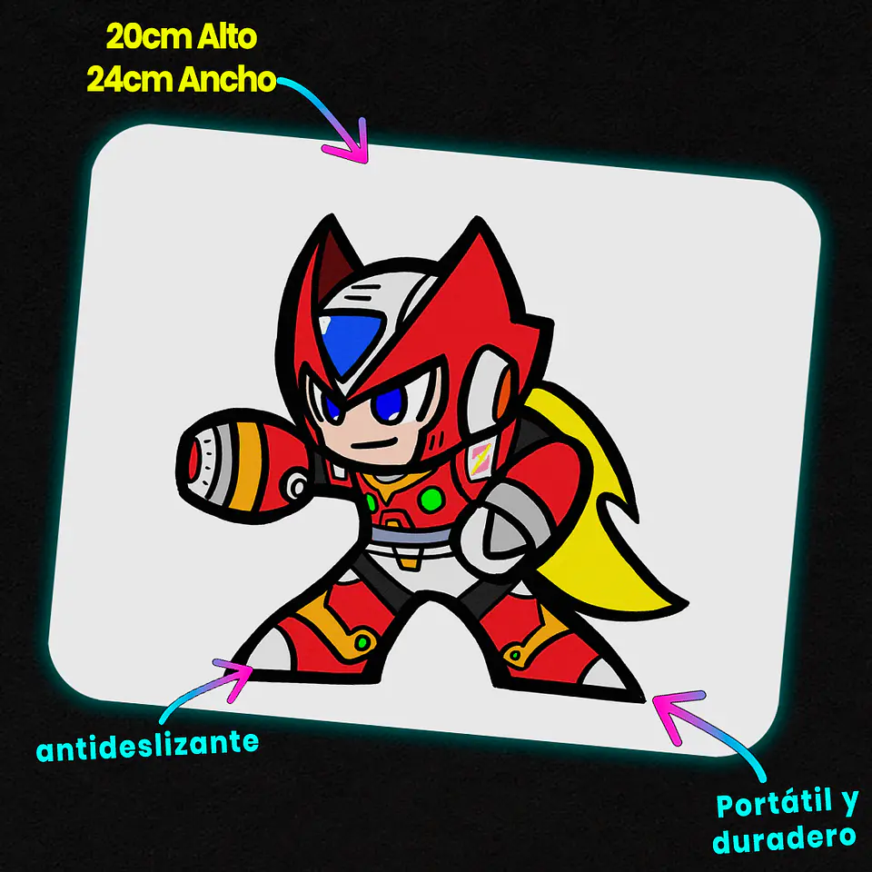 Mousepad 20x24 cm - Diseño Zero Chibi Hunter 2