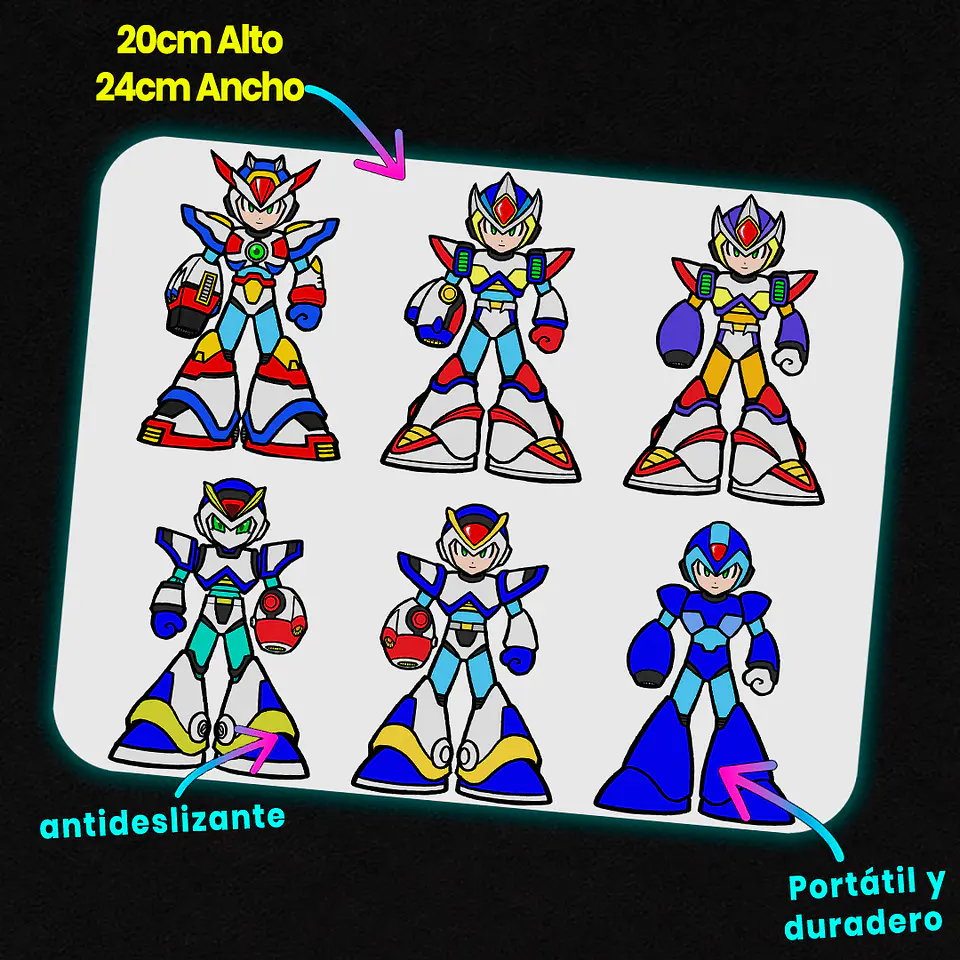 Mousepad 20x24 cm - Diseño Mega Man X Armor Evolution 2
