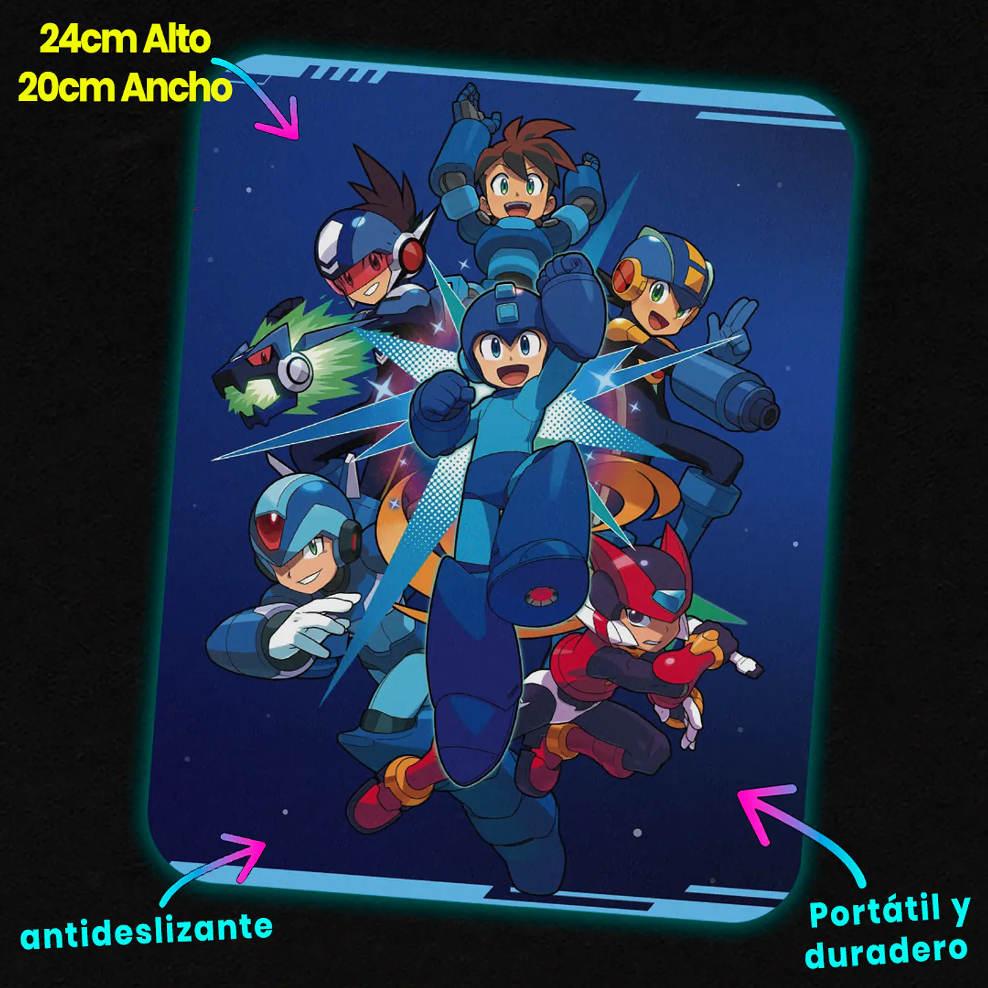 Mousepad 20x24 cm - Diseño Mega Man Blue Bomber Multiverse 2