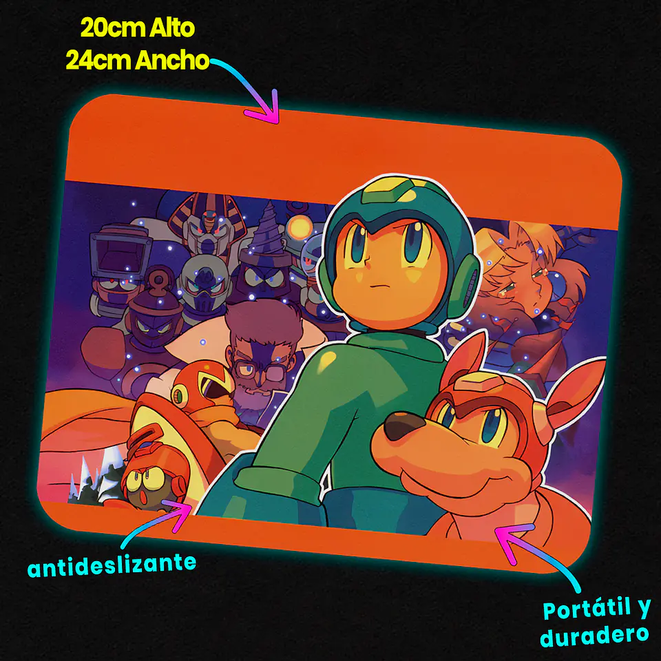 Mousepad 20x24 cm - Diseño Mega Man Echoes of the Past 2