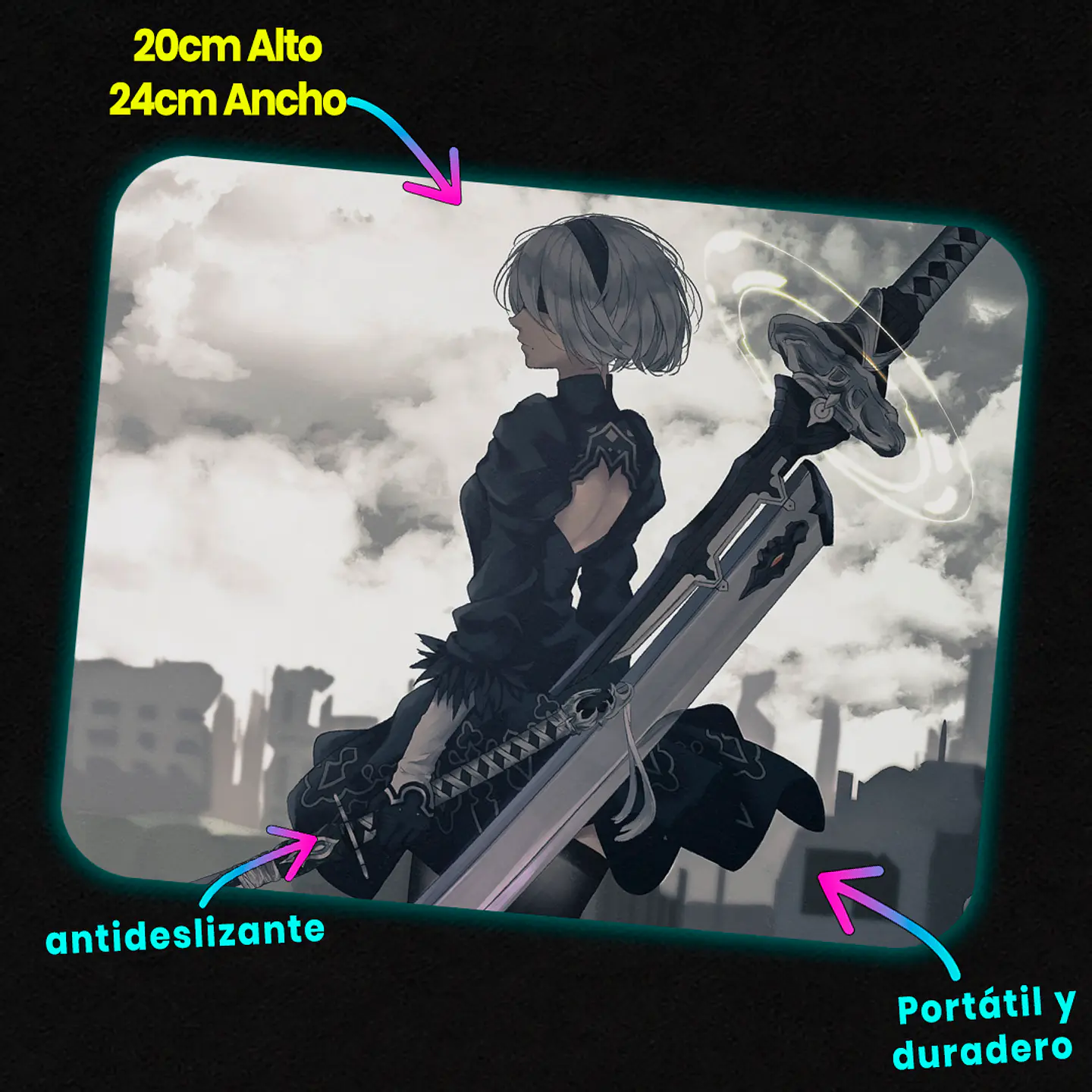 Mousepad 20x24 cm - Diseño 2B Silent Desolation 2