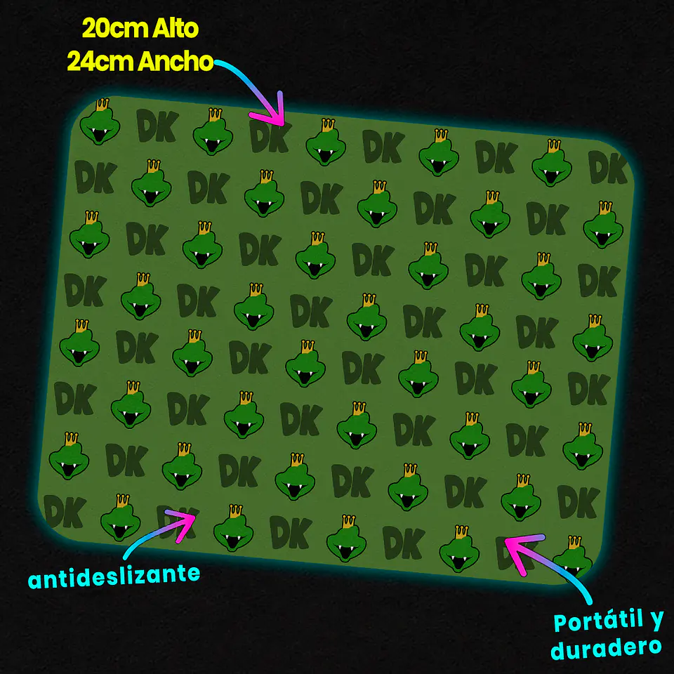 Mousepad 20x24 cm - Diseño King K. Rool: Kremling Army Pattern 2