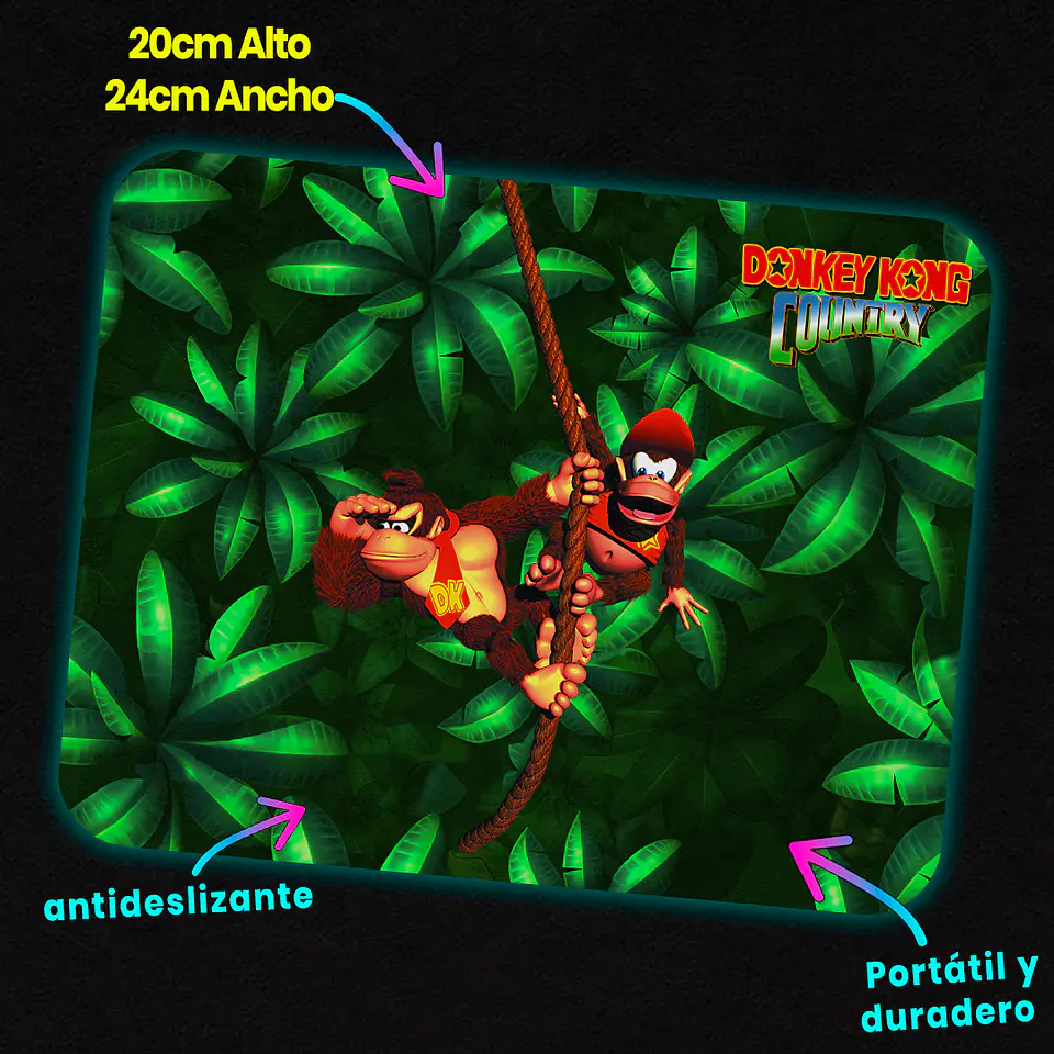 Mousepad 20x24 cm - Diseño Donkey Kong Country: Jungle Adventure 2