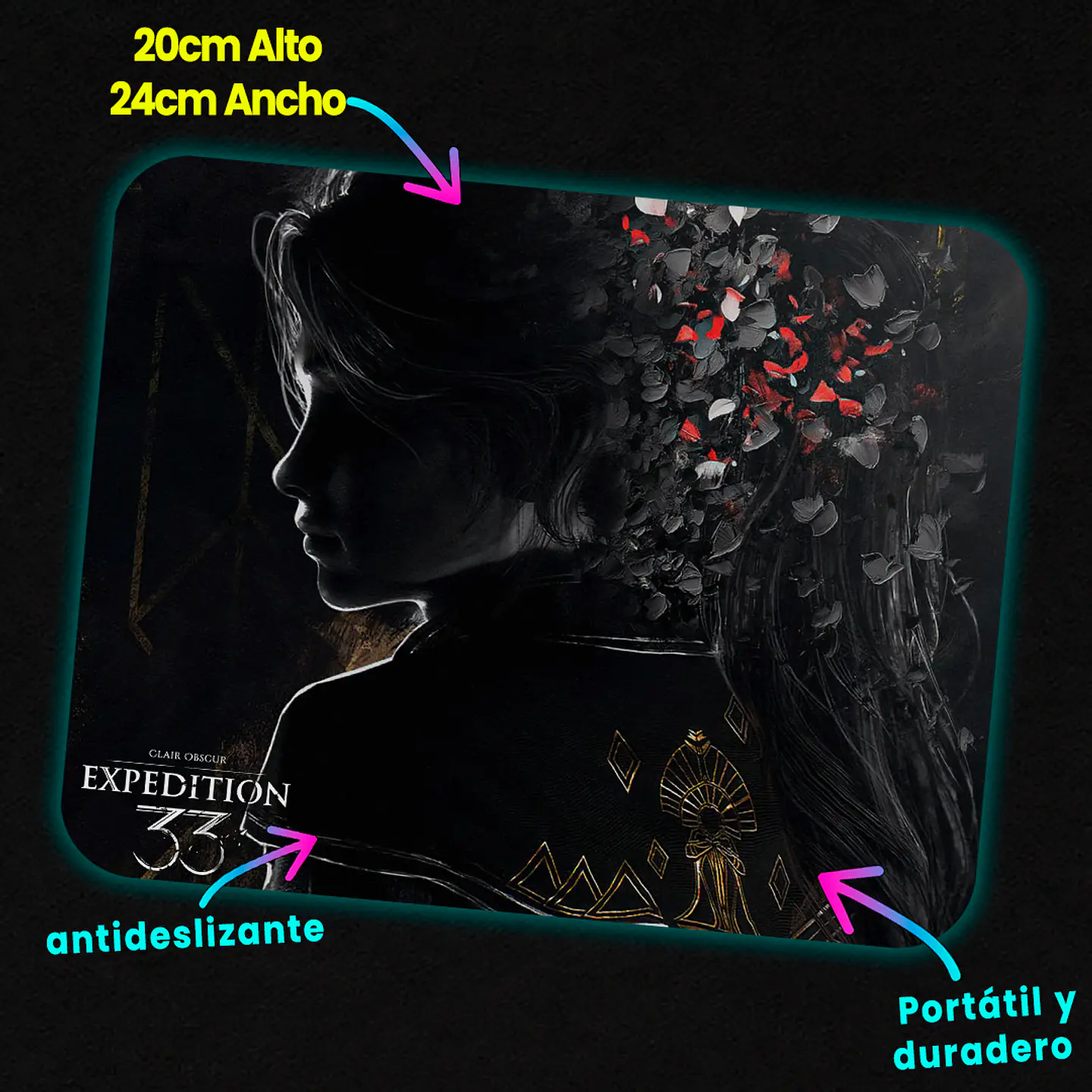 Mousepad 20x24 cm - Diseño Expedition 33: Clair Obscur Petals 2