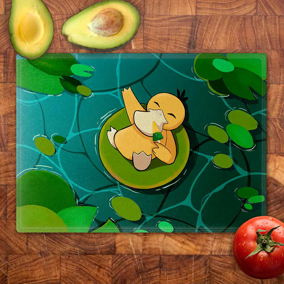 Tabla de cocina - Diseño Psyduck Relax en el Estanque 2