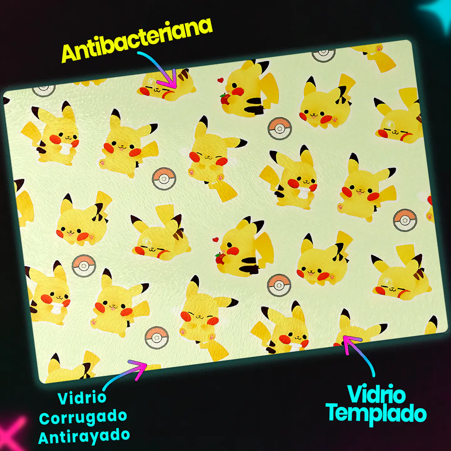 Tabla de cocina - Diseño Pikachu Pattern Kawaii 3