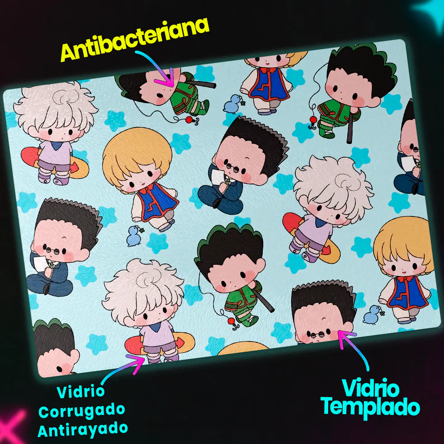 Tabla de cocina - Diseño Hunter x Hunter Chibi Stars 3