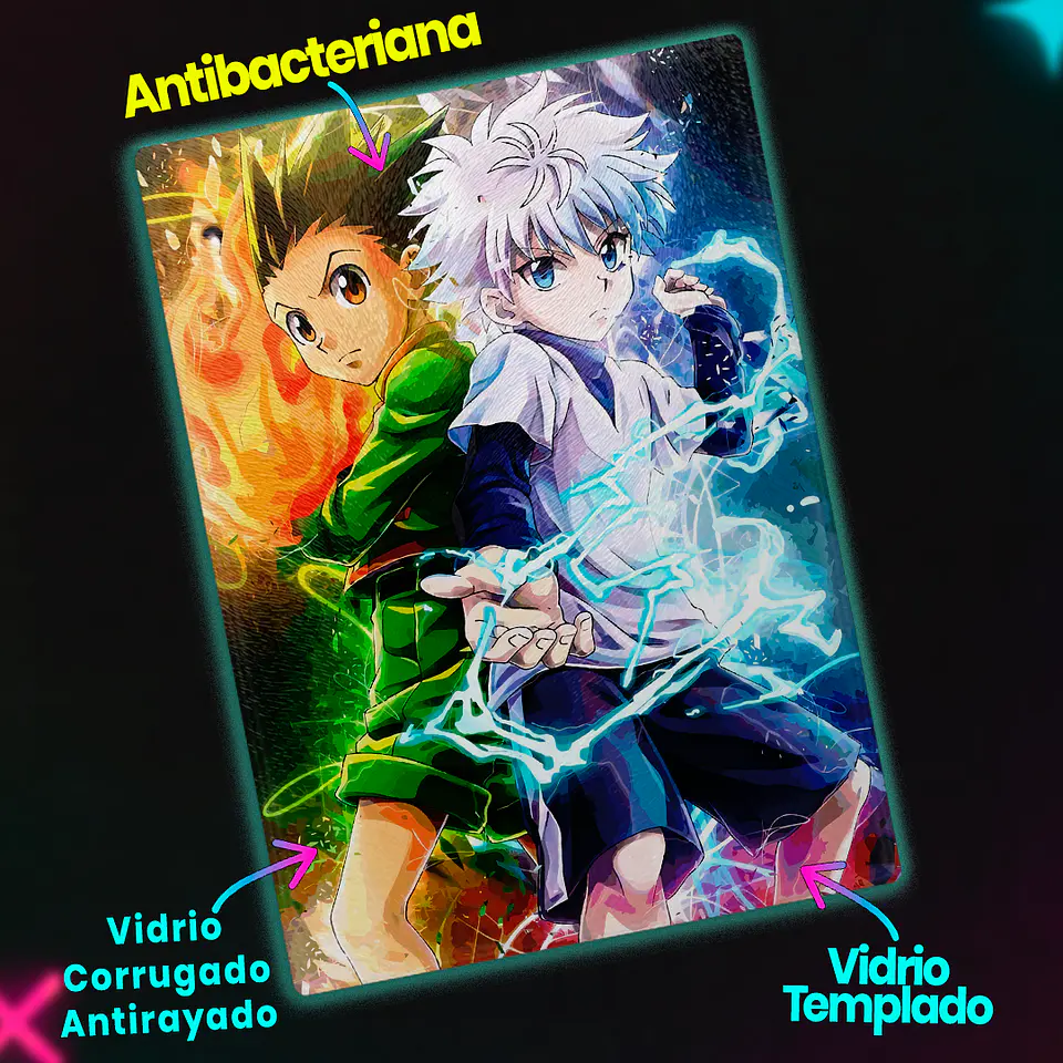 Tabla de cocina - Diseño Gon & Killua Elemental Power 3