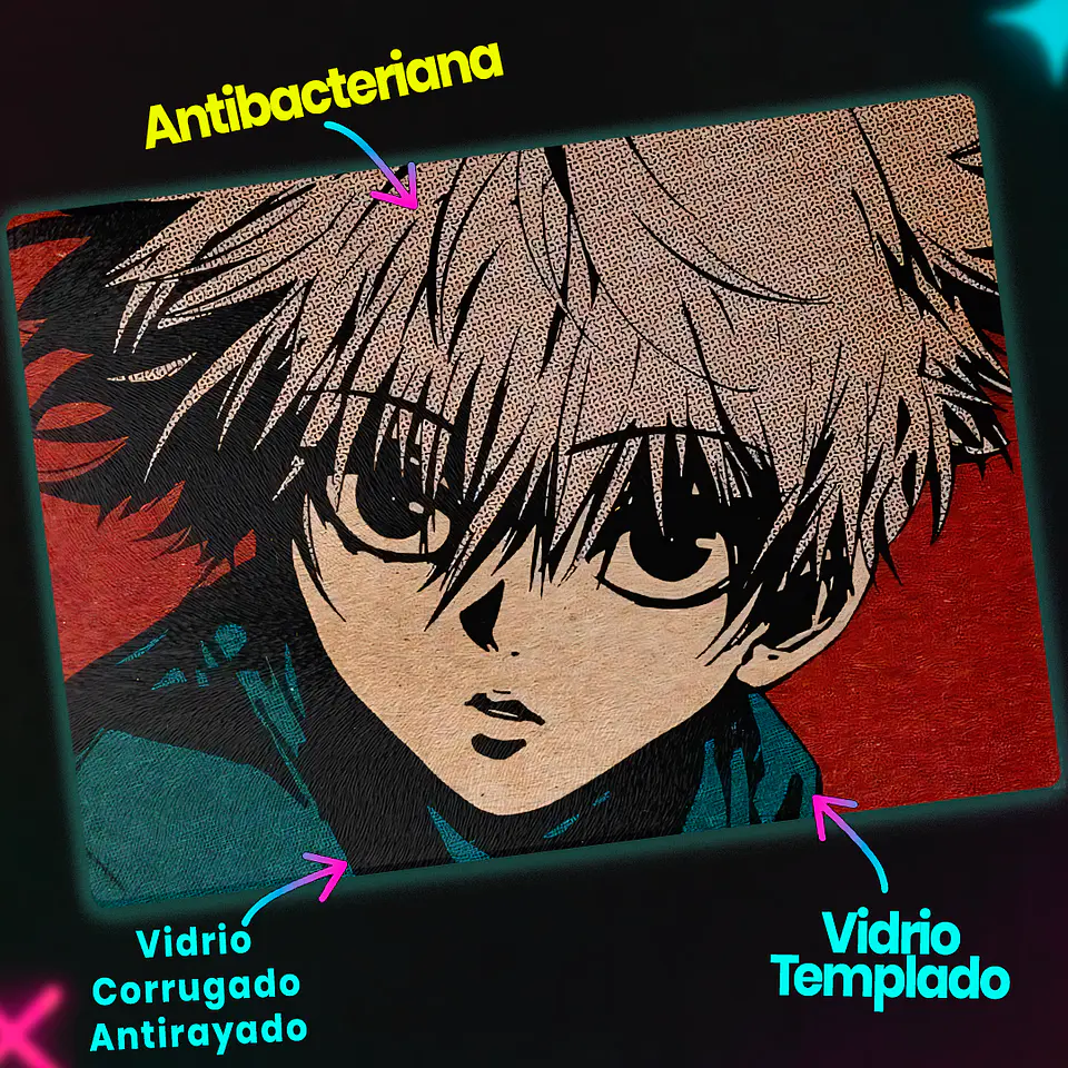 Tabla de cocina - Diseño Killua Zoldyck Vintage Texture 3