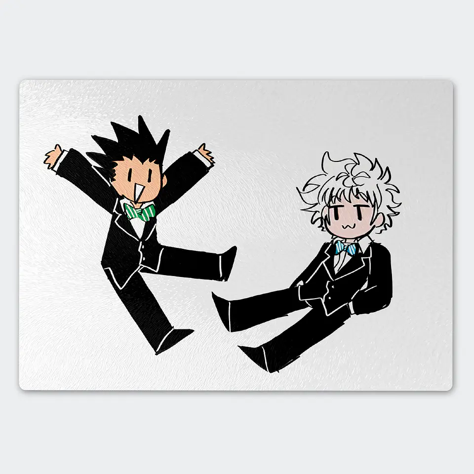 Tabla de cocina - Diseño Gon & Killua Tuxedo Chibi 1
