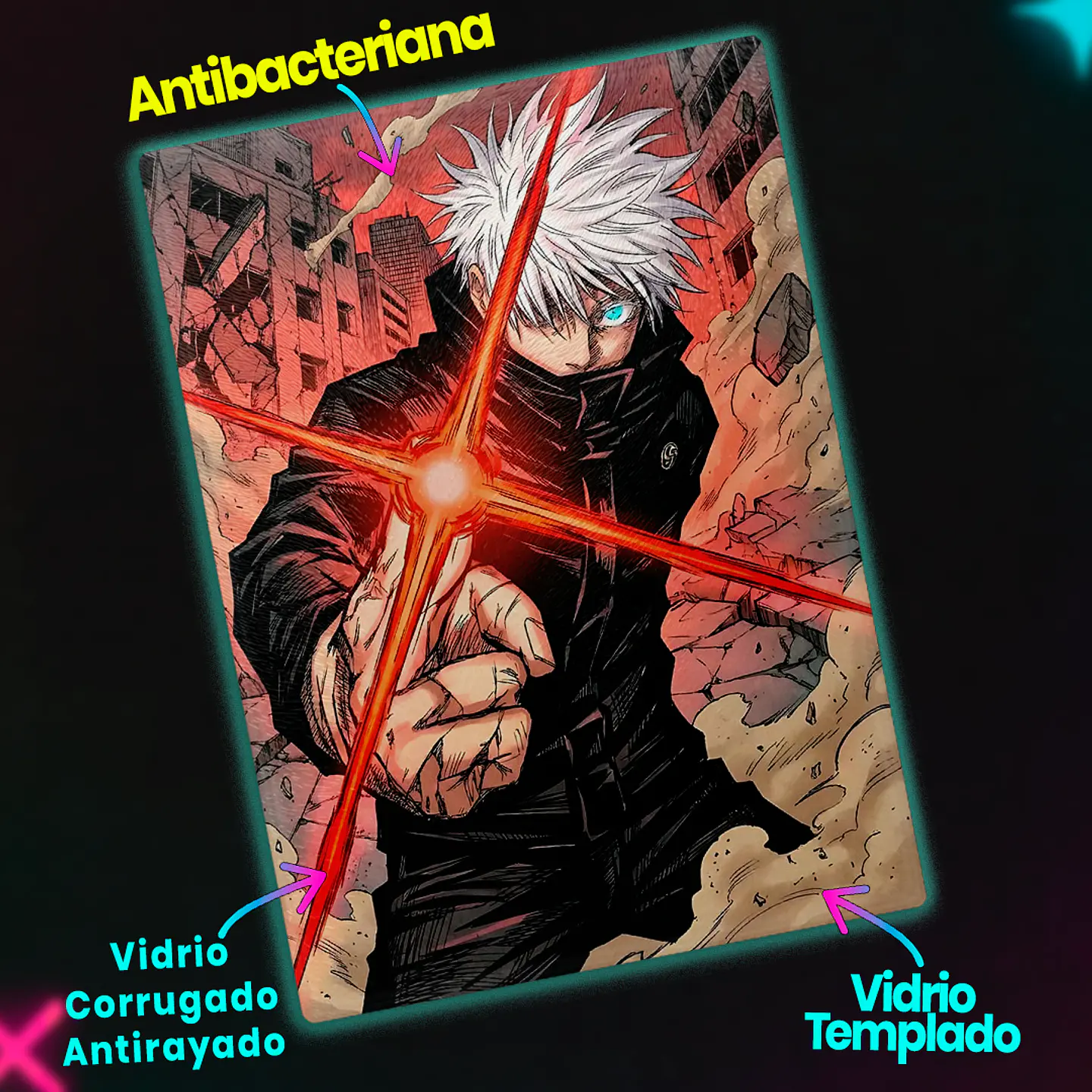 Tabla de cocina - Diseño Gojo Satoru Hollow Red 3