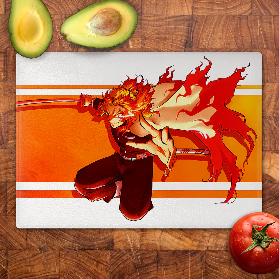 Tabla de cocina - Diseño Rengoku Espíritu Flamígero 2