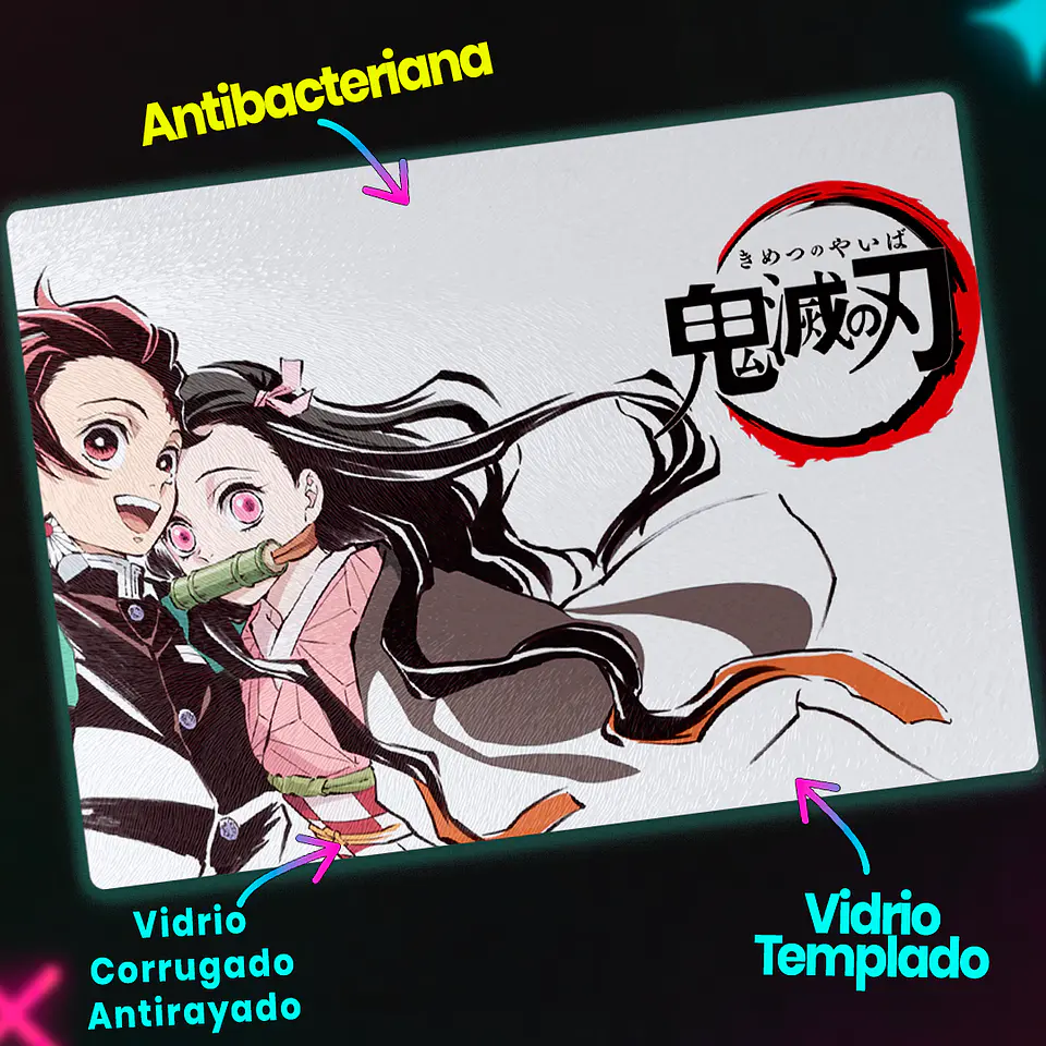 Tabla de cocina - Diseño Tanjiro y Nezuko Vínculo 3