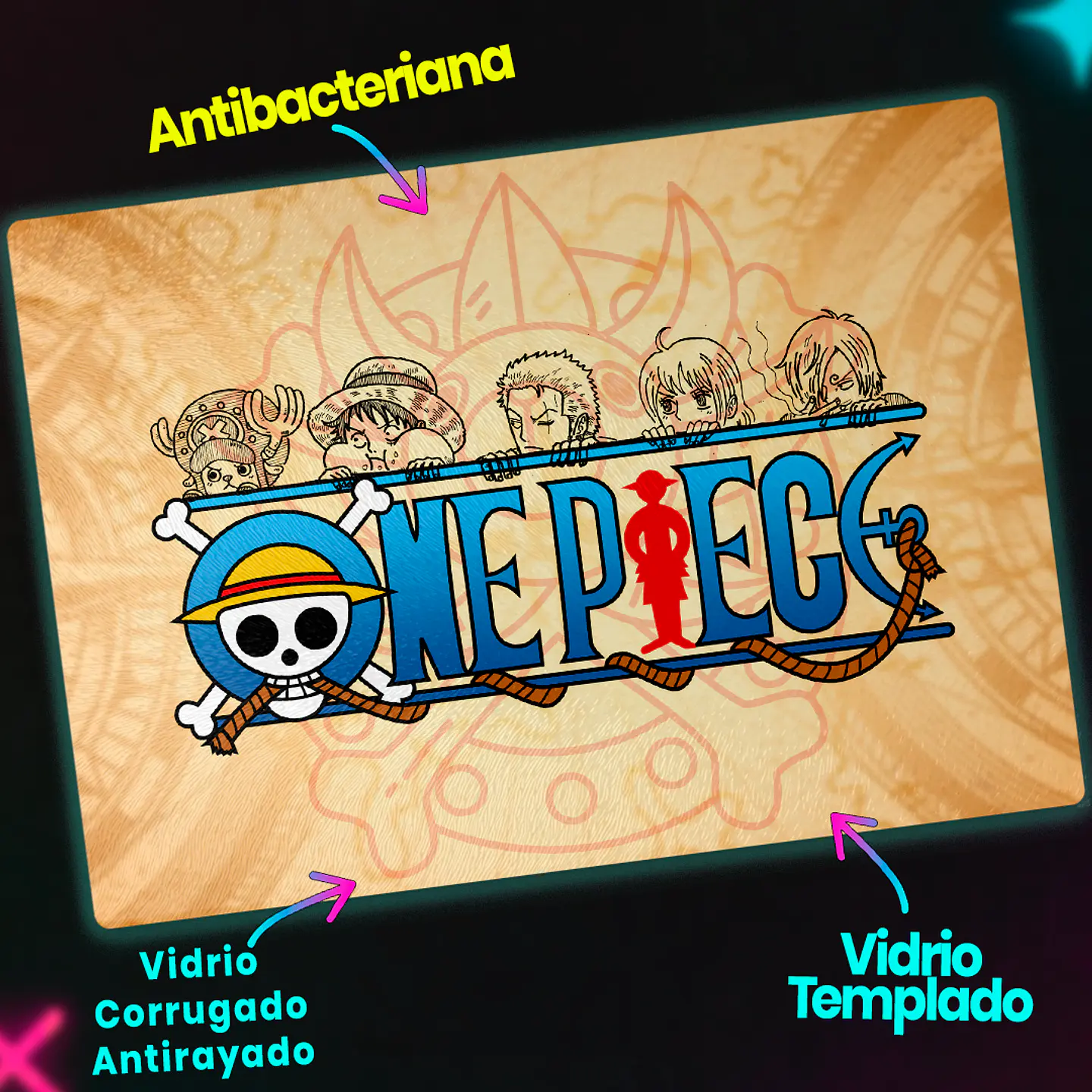 Tabla de cocina - Diseño One Piece Nakamas 3