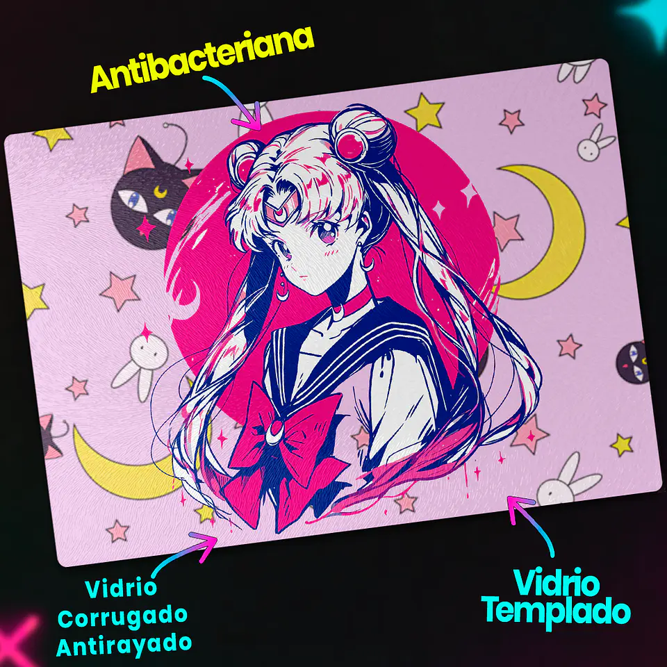 Tabla de cocina - Diseño Sailor Moon Princesa Lunar 3