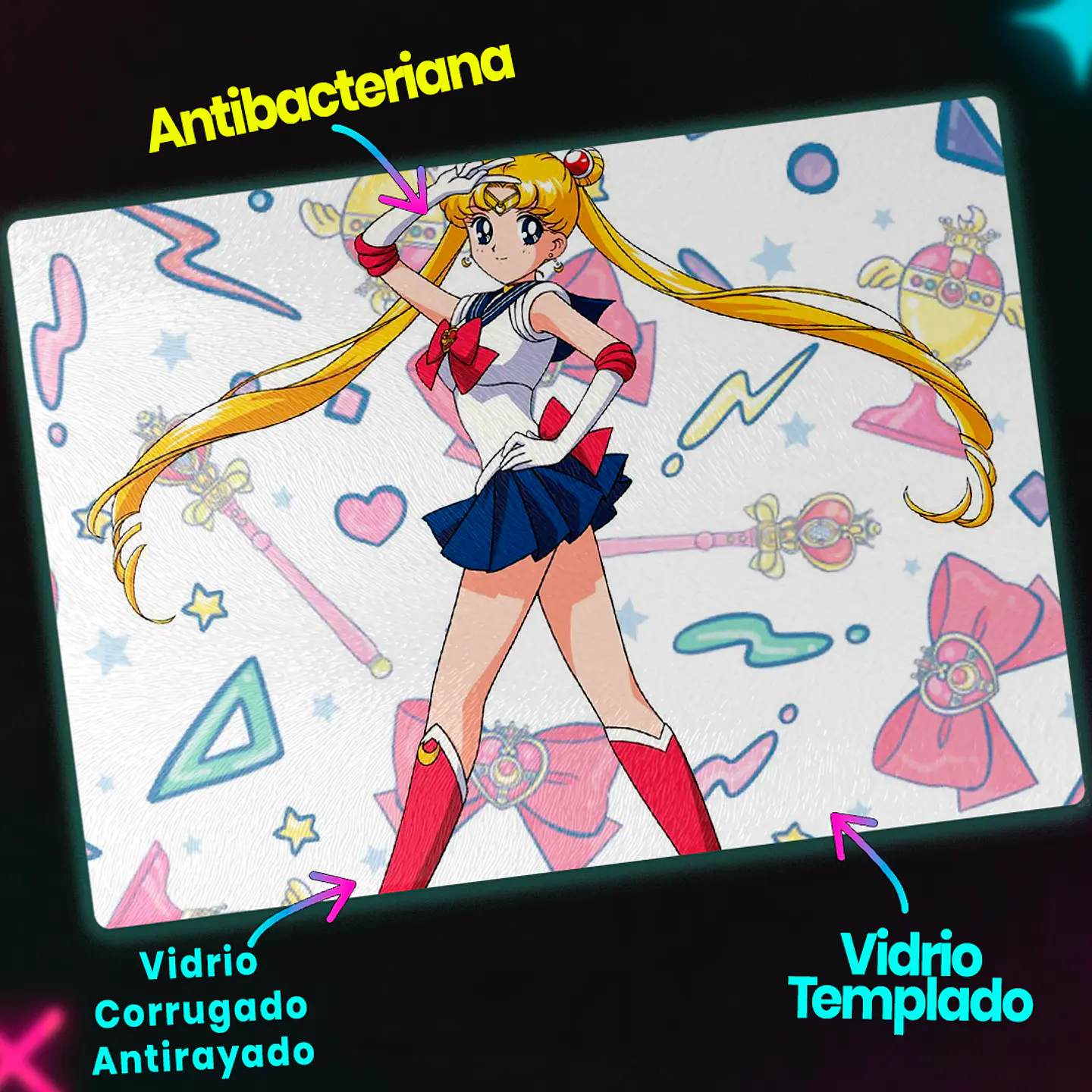 Tabla de cocina - Diseño Sailor Moon Prism Power 3