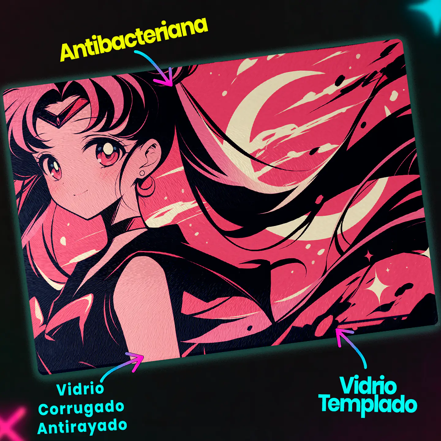 Tabla de cocina - Diseño Sailor Moon Dark Pink Moon 3