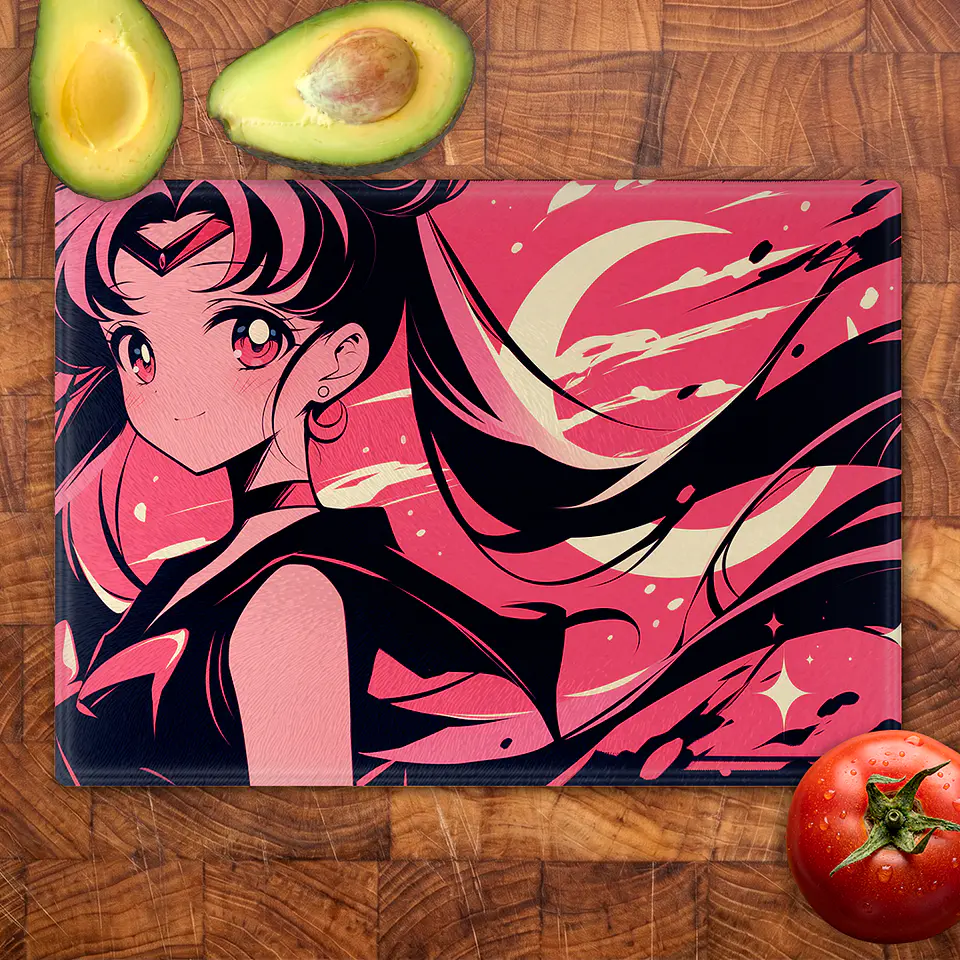 Tabla de cocina - Diseño Sailor Moon Dark Pink Moon 2