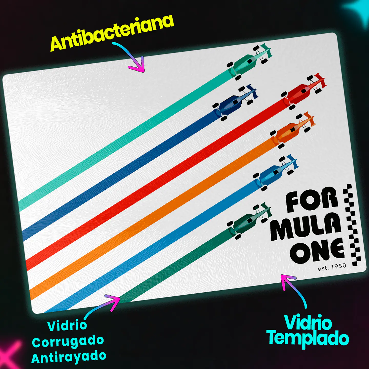 Tabla de cocina - Diseño Formula One Retro 3