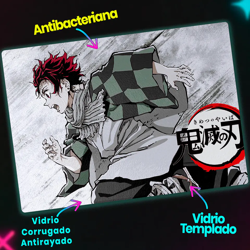 Tabla de cocina - Diseño Tanjiro Kamado Water Hashira 3