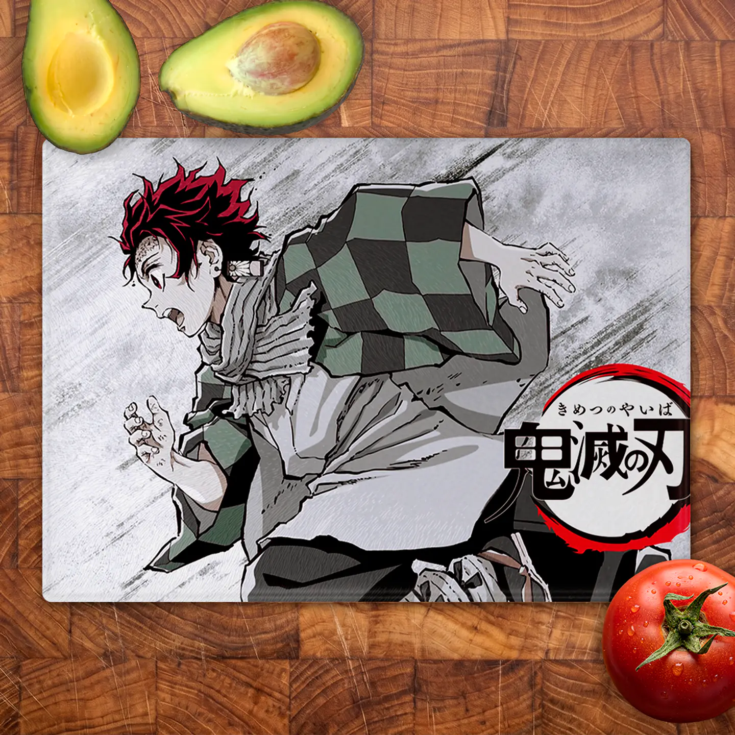 Tabla de cocina - Diseño Tanjiro Kamado Water Hashira 2
