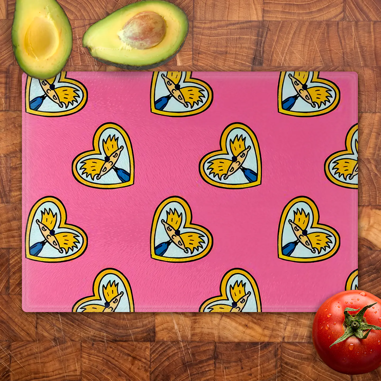 Tabla de cocina - Diseño Hey Arnold Corazones 2