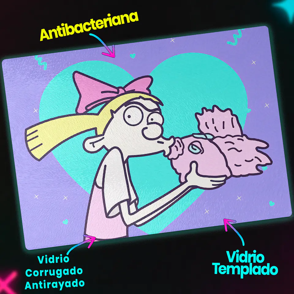 Tabla de cocina - Diseño Hey Arnold Amor Pastel 3