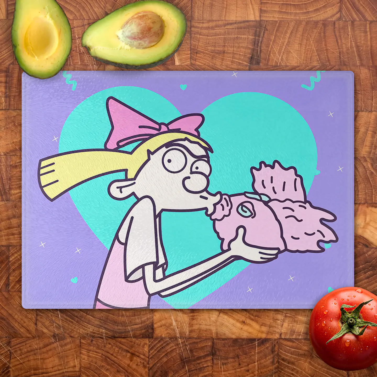 Tabla de cocina - Diseño Hey Arnold Amor Pastel 2