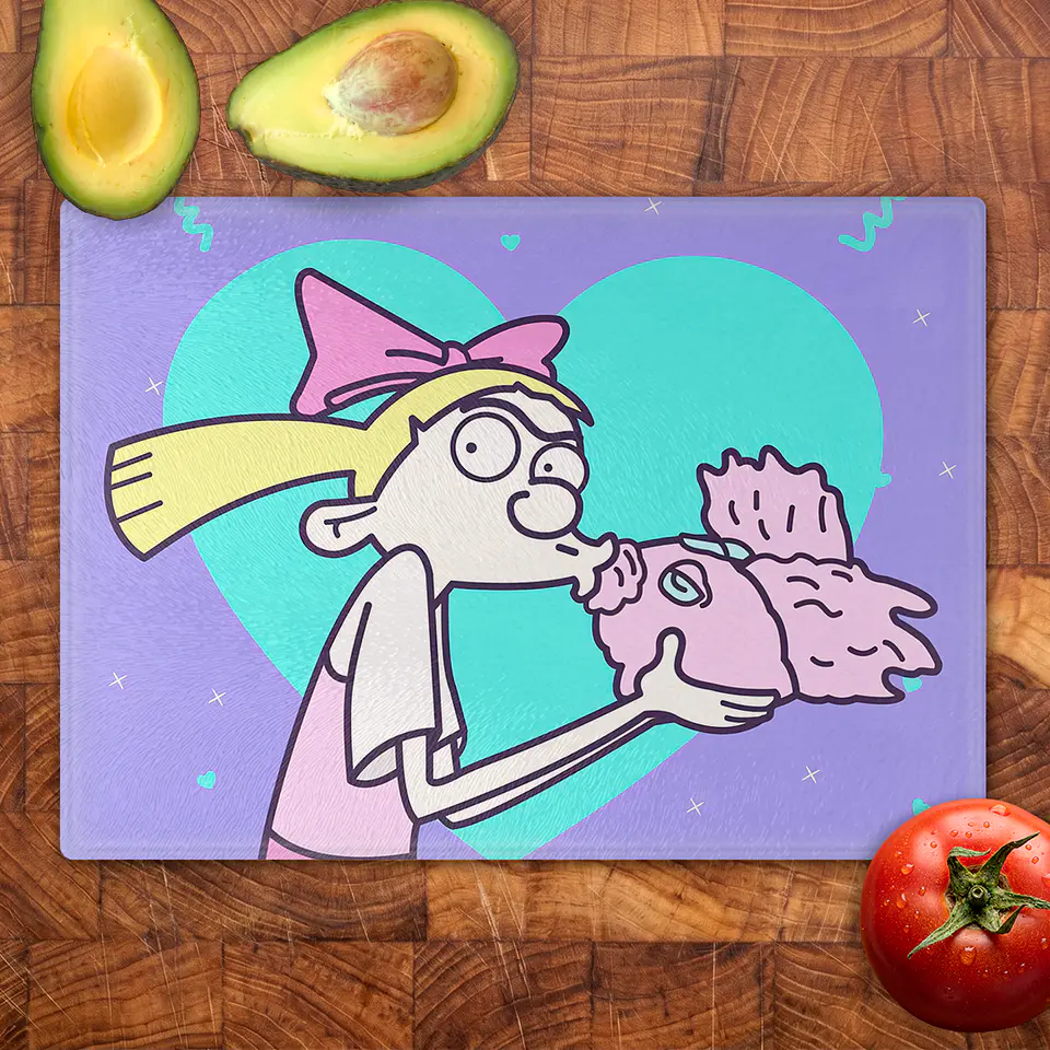 Tabla de cocina - Diseño Hey Arnold Amor Pastel 2