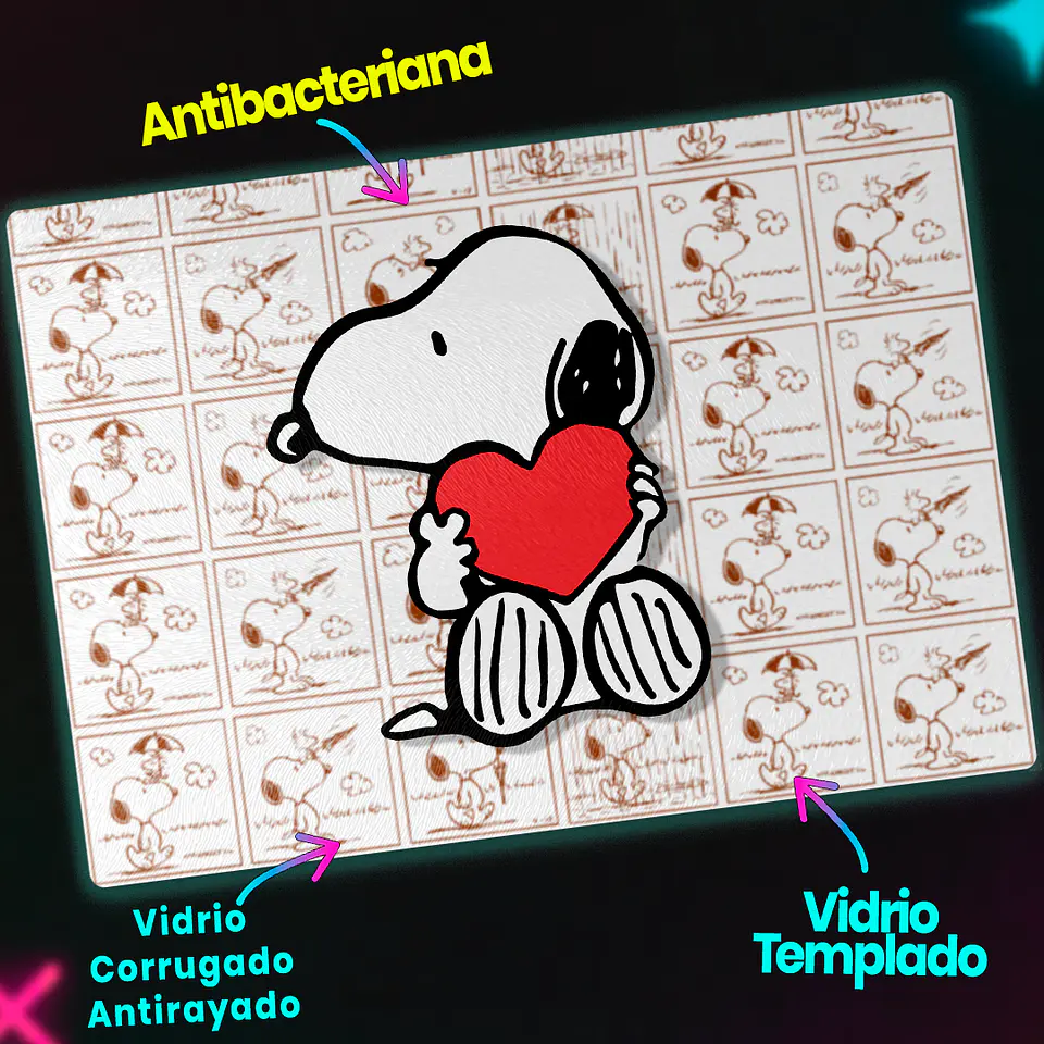 Tabla de cocina - Diseño Snoopy Heart & Comics 3