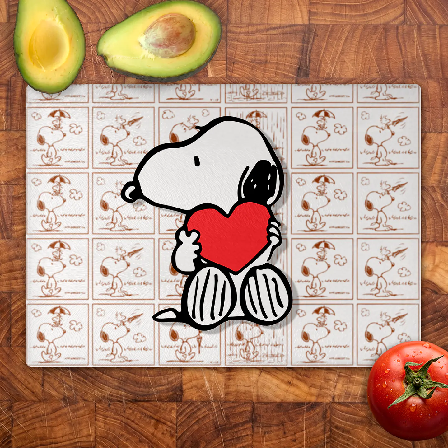 Tabla de cocina - Diseño Snoopy Heart & Comics 2