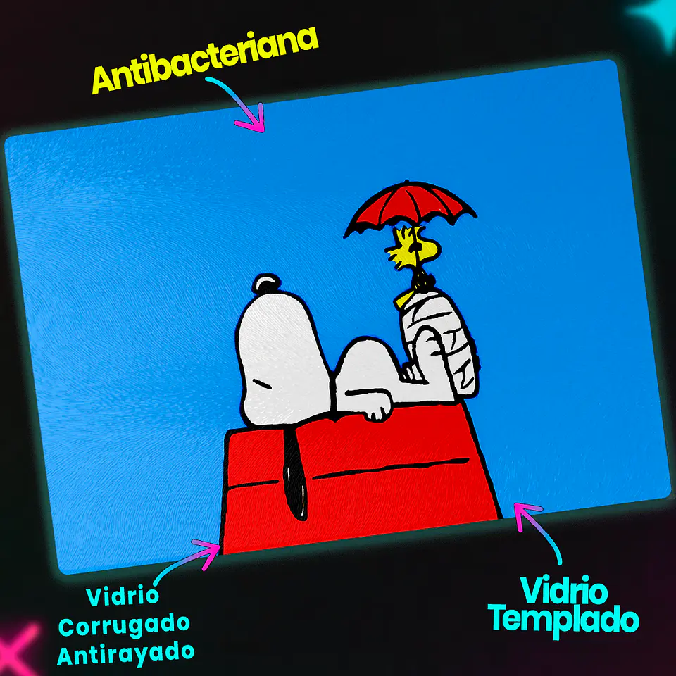 Tabla de cocina - Diseño Snoopy & Woodstock Sky Blue 3