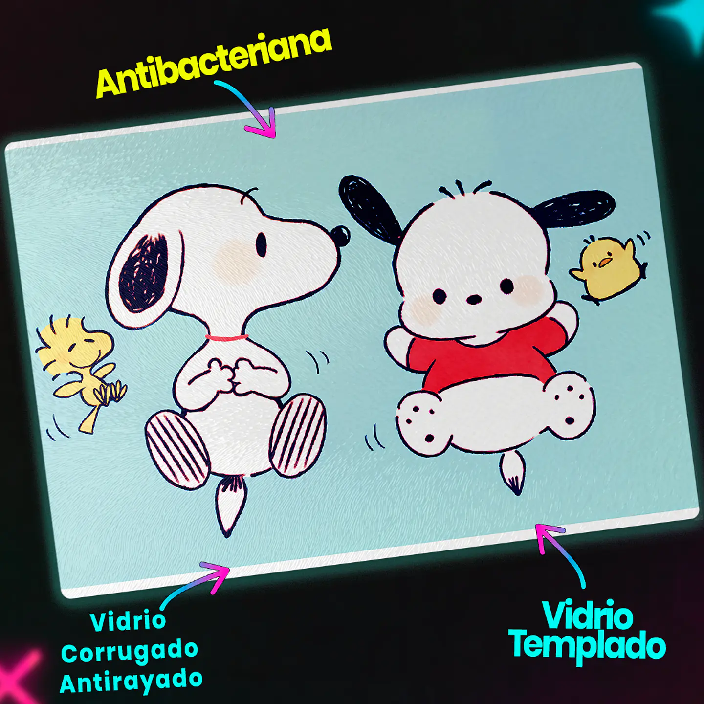 Tabla de cocina - Diseño Snoopy & Pochacco Besties 3