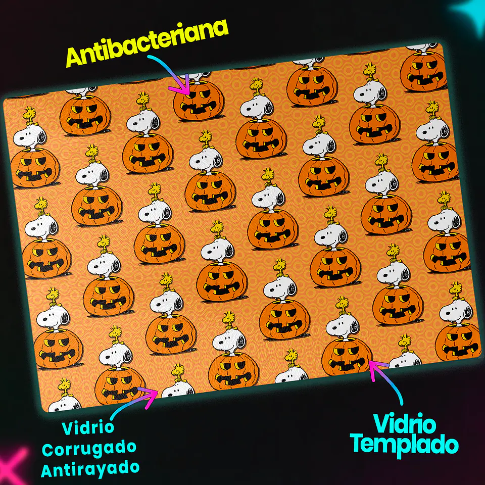 Tabla de cocina - Diseño Snoopy Halloween Pumpkins 3