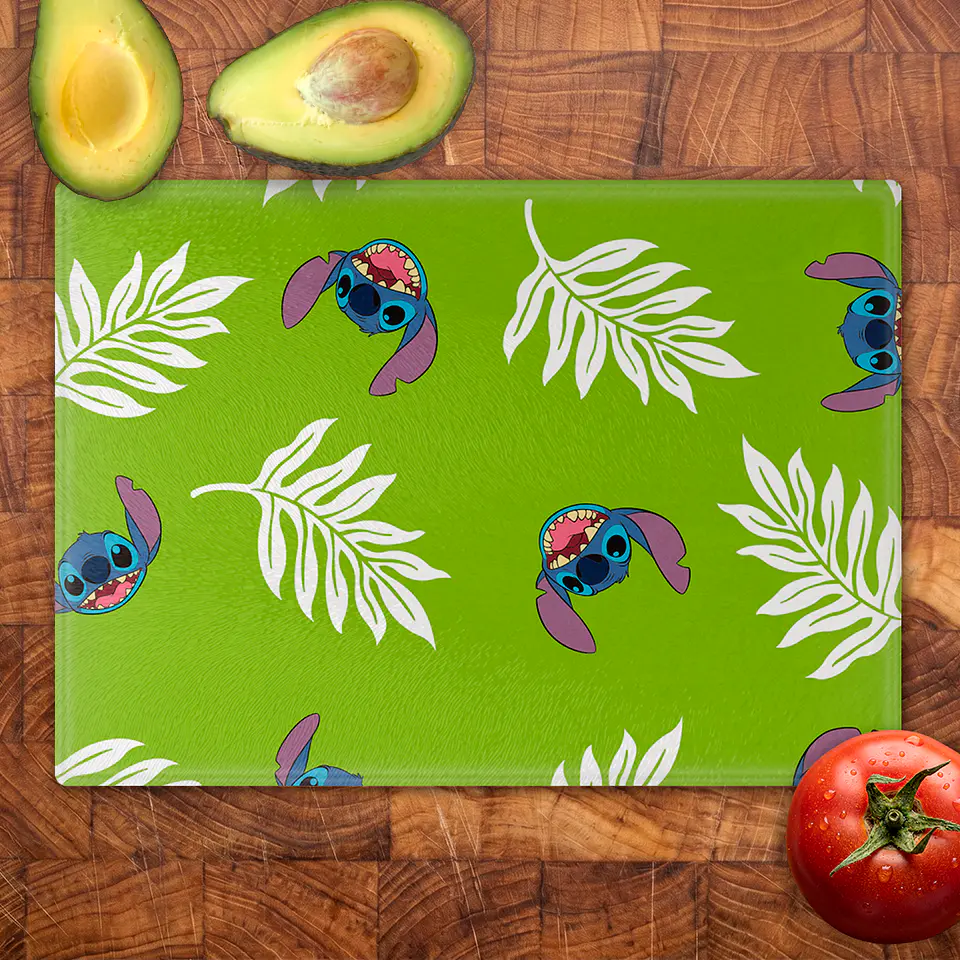 Tabla de cocina - Diseño Stitch Tropical Green 2