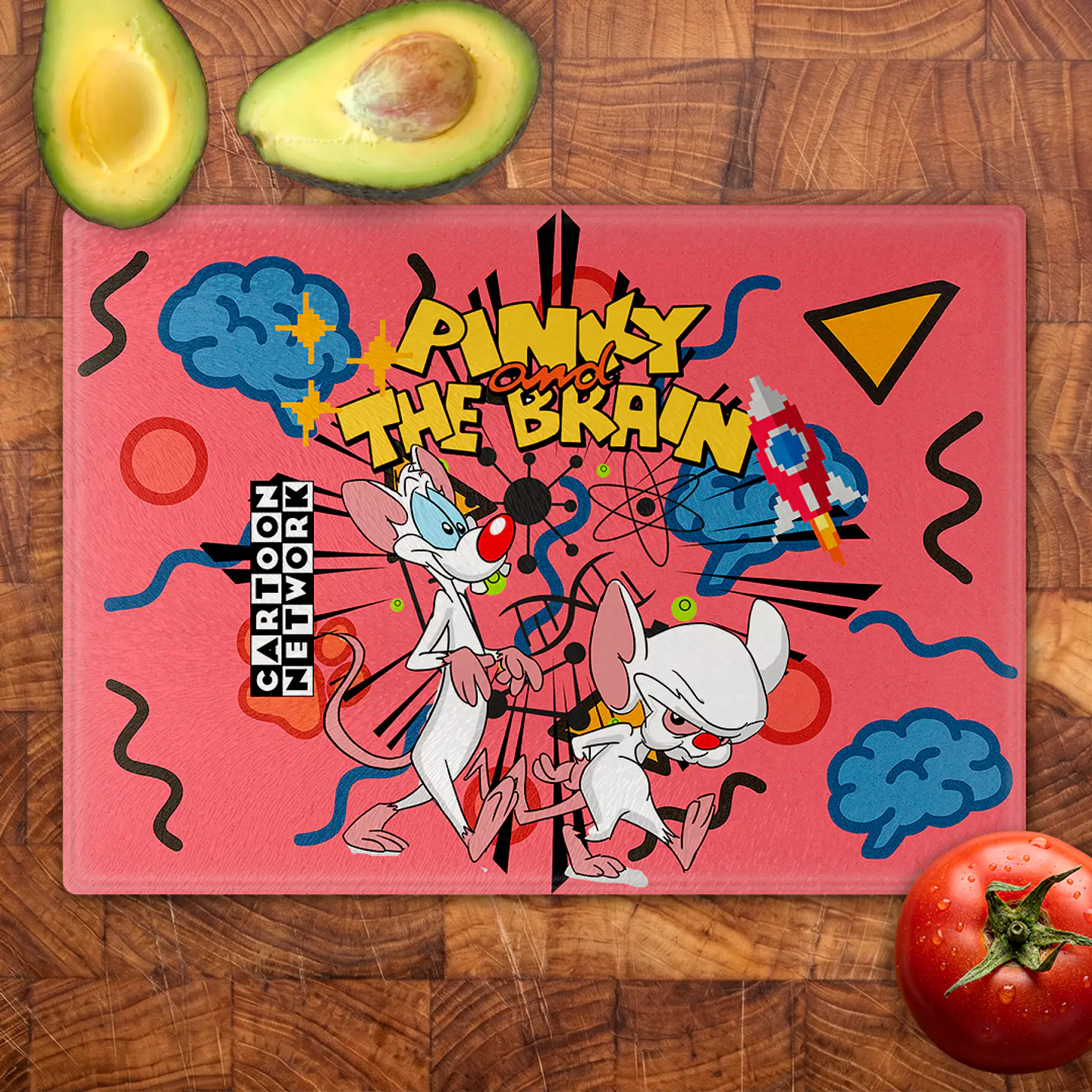 Tabla de cocina - Diseño Pinky and The Brain Retro 2