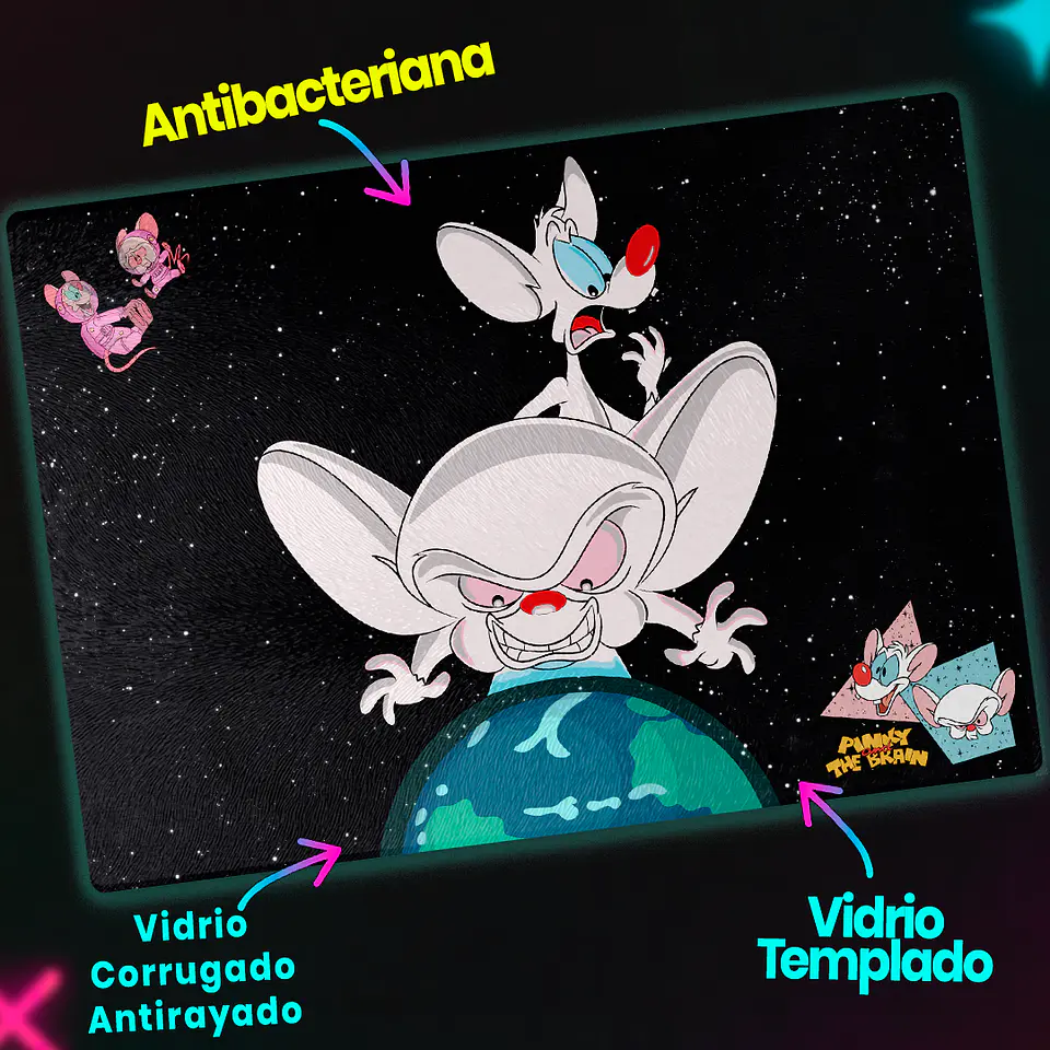 Tabla de cocina - Diseño Pinky and The Brain World Domination 3