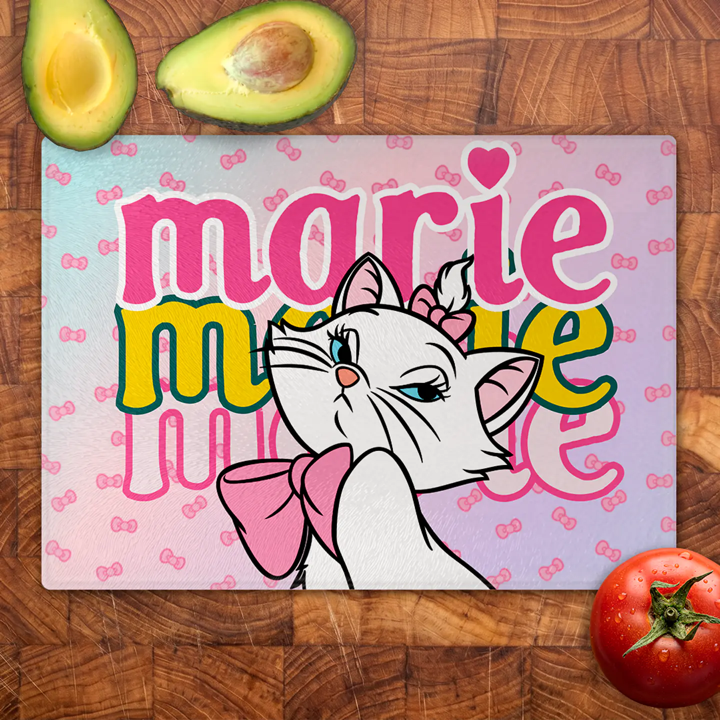 Tabla de cocina - Diseño Marie Aristogatos Pink Bow 2