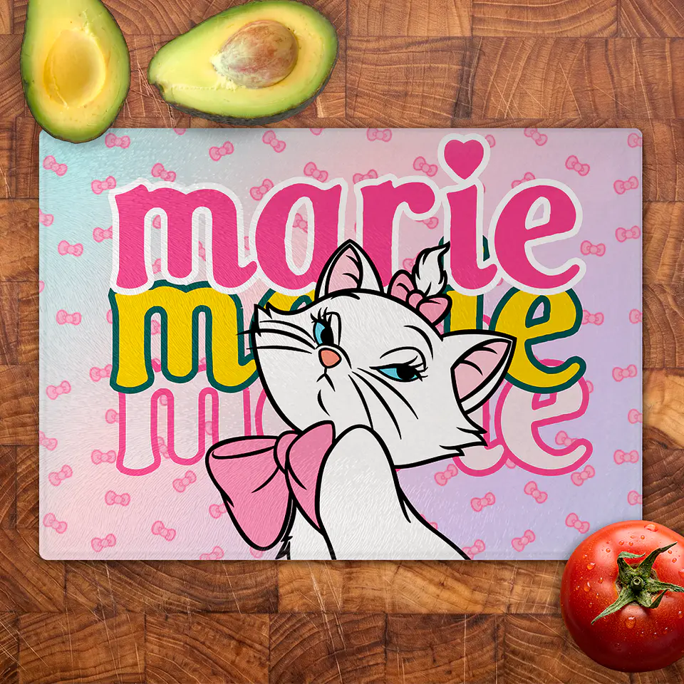 Tabla de cocina - Diseño Marie Aristogatos Pink Bow 2