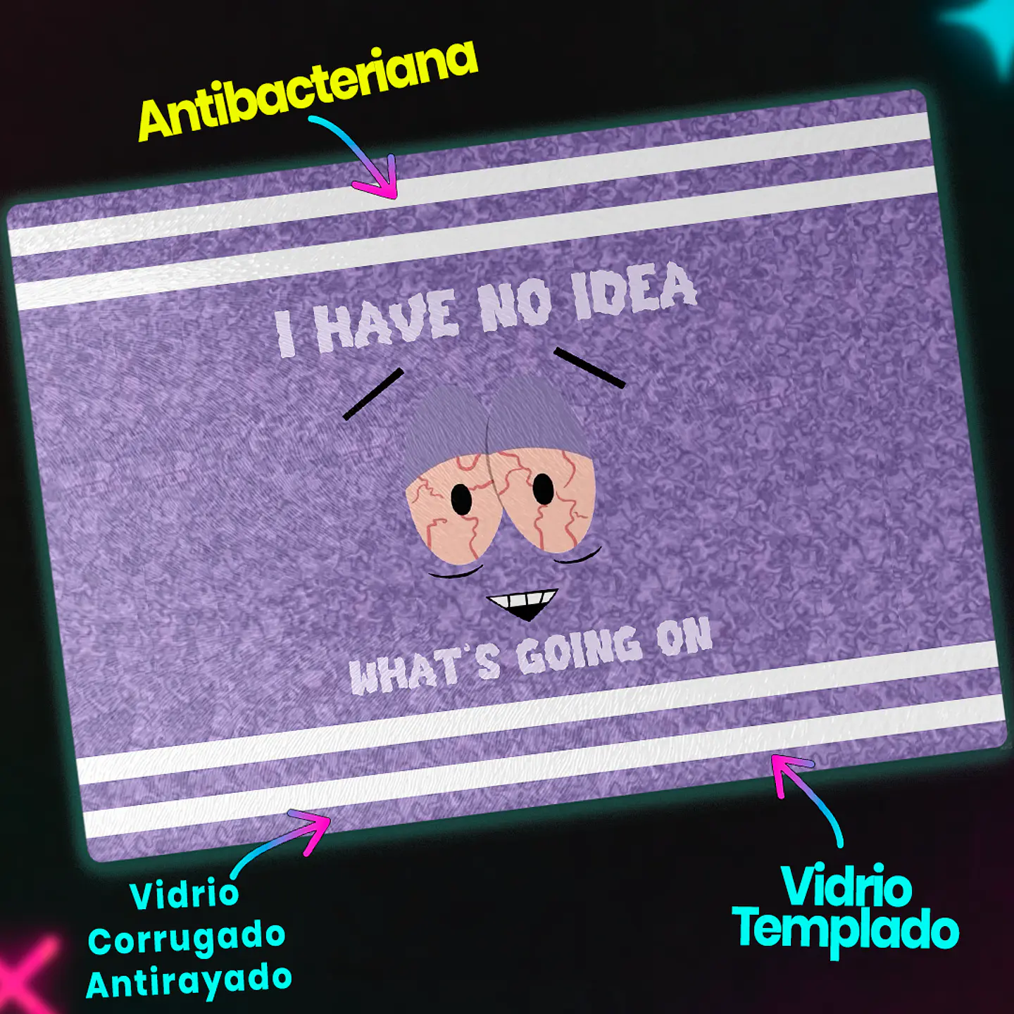 Tabla de cocina - Diseño Towelie No Idea Purple 3