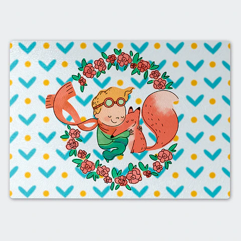 Tabla de cocina - Diseño El Principito & El Zorro Hug