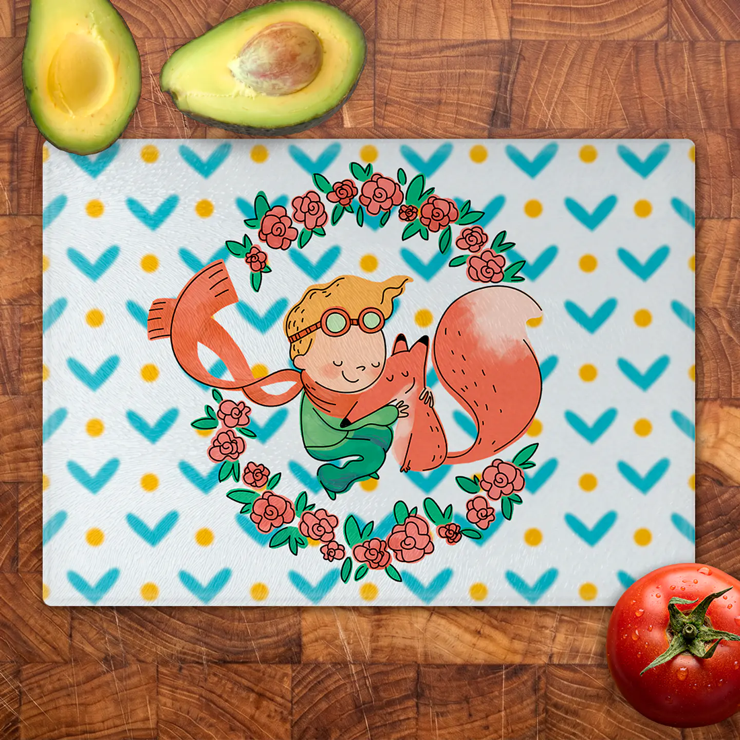 Tabla de cocina - Diseño El Principito & El Zorro Hug 2