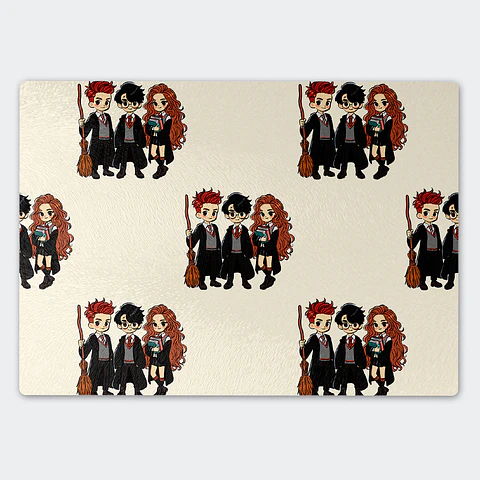 Tabla de cocina - Diseño Harry Potter Golden Trio Chibi